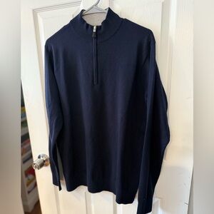Peter Millar 70% Cashmere LIKE NEW Navy Zip-Up Sweater LARGE